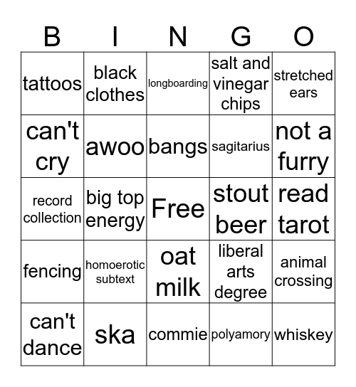 Stayce Bingo Card