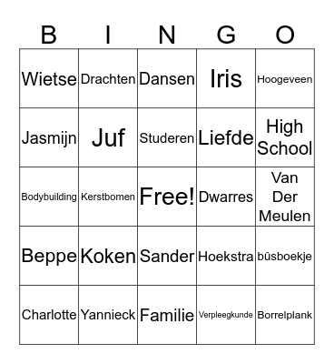 Familie Knots Bingo Ronde Bingo Card