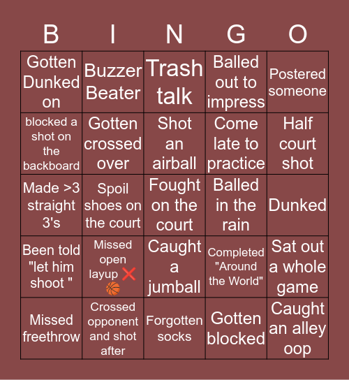 Hooper bingo 🏀 Bingo Card