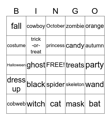 Halloween Bingo Card