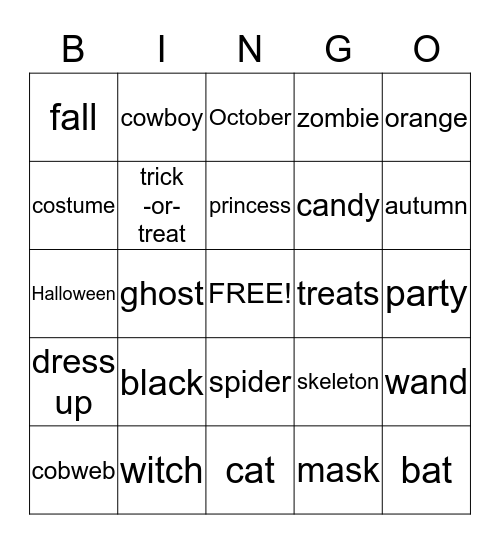 Halloween Bingo Card