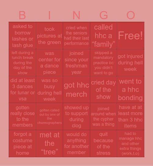 ⓗⓗⓒ ⓑⓘⓝⓖⓞ Bingo Card