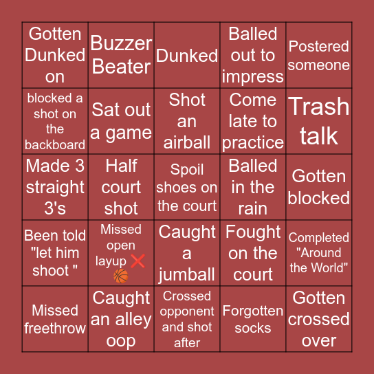 Hooper's bingo 🏀 Bingo Card