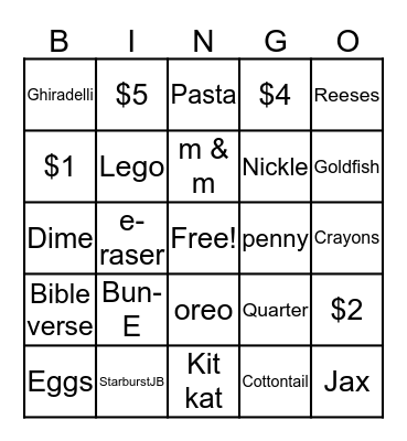 Easter Bingo Card