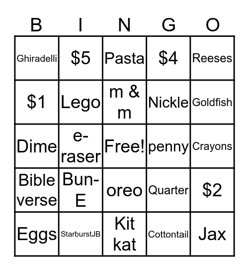 Easter Bingo Card