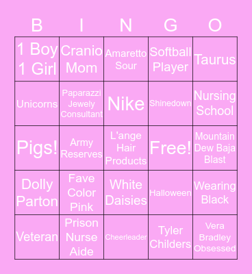Elizabeth's Bingo! Bingo Card