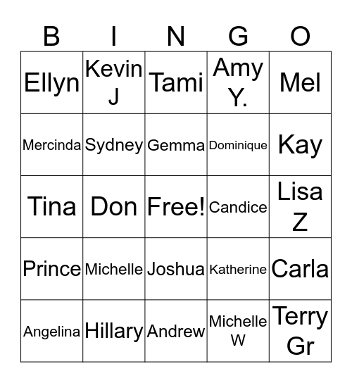 Teacher Bingo Card