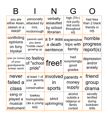 manhasset bingo board Bingo Card