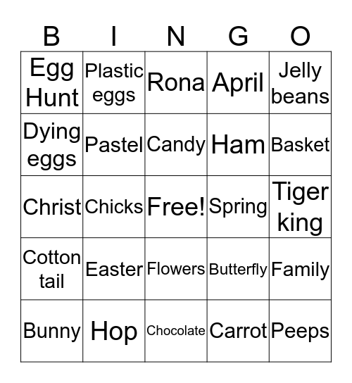 Easter Bingo Card