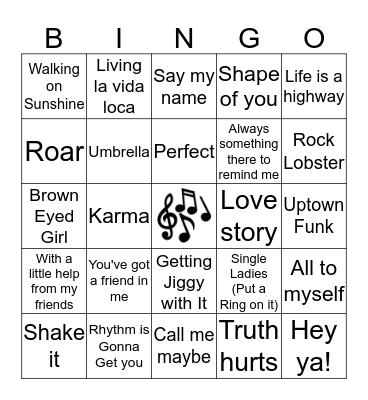 Radio Bingo Card