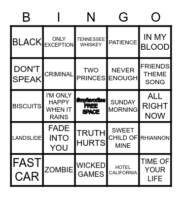 ******LOVE IS WAR PYJAMAS BINGO****** Bingo Card