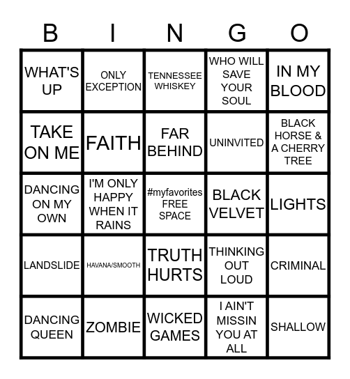 ******LOVE IS WAR PYJAMAS BINGO****** Bingo Card
