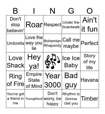 Radio Bingo Card