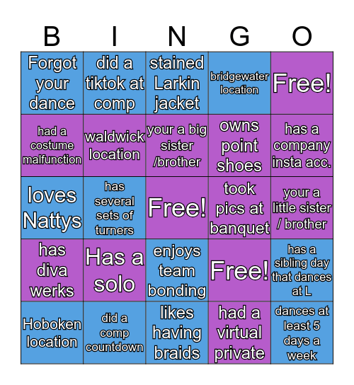 Studio L Bingo Card
