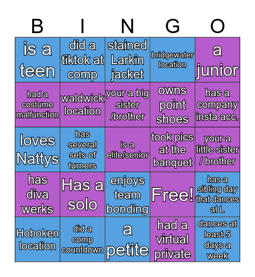 Studio L Bingo Card
