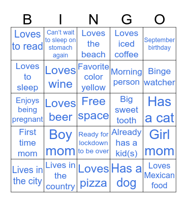 How alike are we? Bingo Card