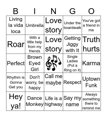 Radio Bingo Card