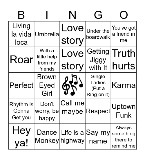 Radio Bingo Card