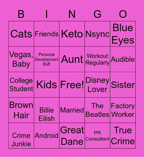 Alicia Bingo Card