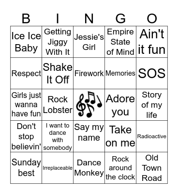 Radio Bingo Card