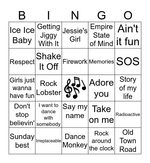 Radio Bingo Card