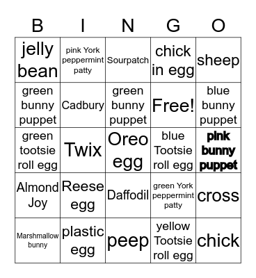 Easter Bingo Card