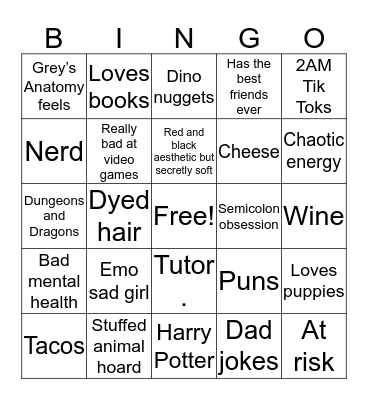 Taylor Bingo Card