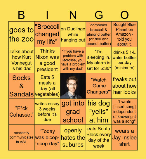 Josh R Rosen Bingo Card