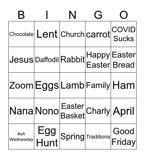 EASTER Bingo Card