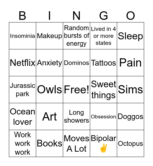 Jade Bingo Card