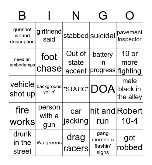 Chicongo Bingo Card