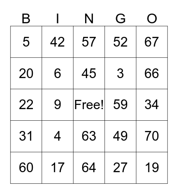 Clark Easter Bingo Card