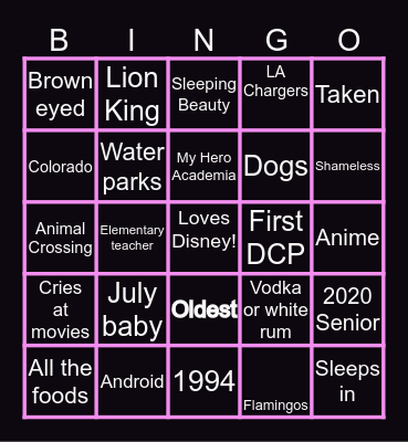 How similar are you to Madison? Bingo Card