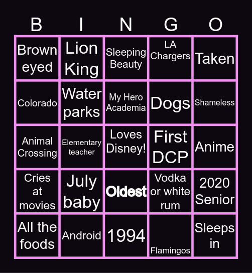 How similar are you to Madison? Bingo Card