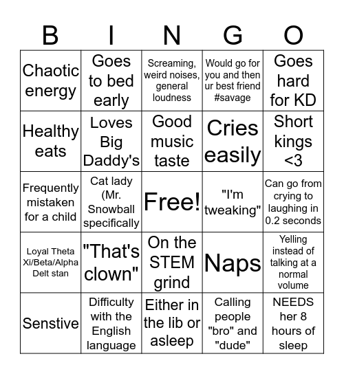 KHo Bingo Card