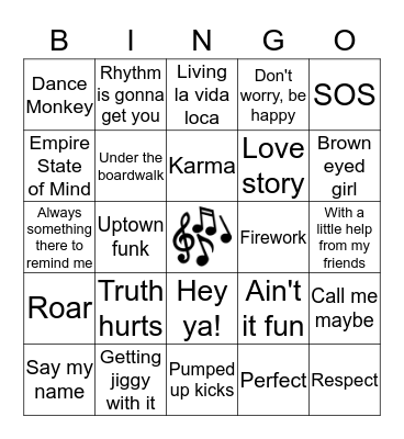 Radio Bingo Card
