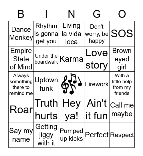 Radio Bingo Card
