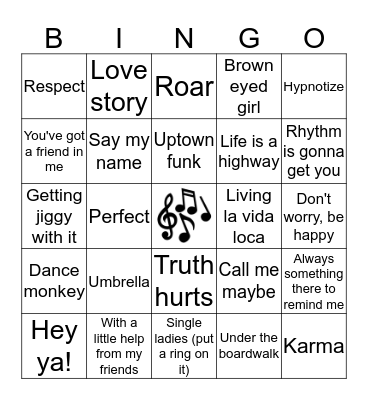 Radio Bingo Card