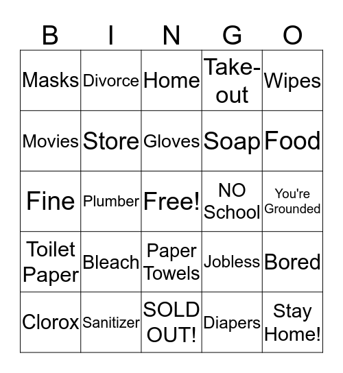 Quaratined Bingo! Bingo Card