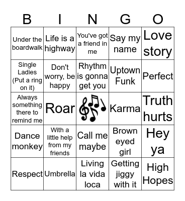 Radio Bingo Card