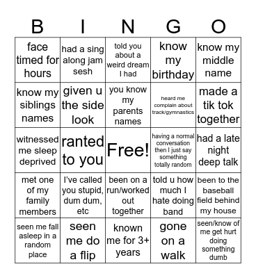 wren Bingo Card