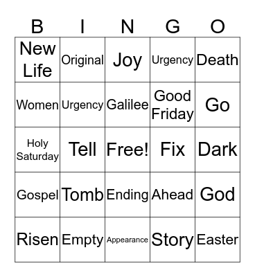 What is YOUR Easter Story? Bingo Card