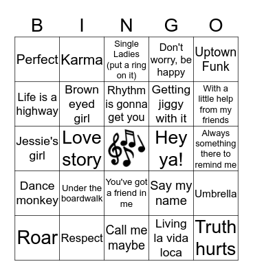 Radio Bingo Card