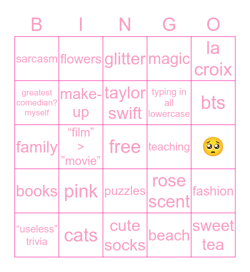 its bingo bxxch Bingo Card