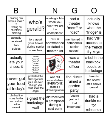 LHS THEATER COMPANY Bingo Card