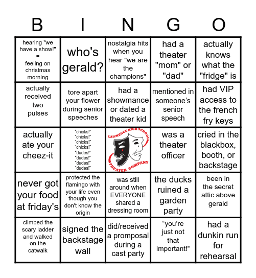 LHS THEATER COMPANY Bingo Card