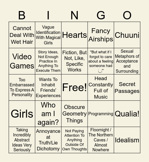 CMYK Bingo Card