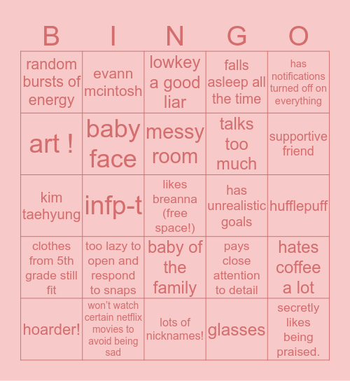 bre bingo! Bingo Card