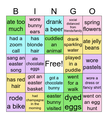 Lauren McClure's Family Easter Bingo Card