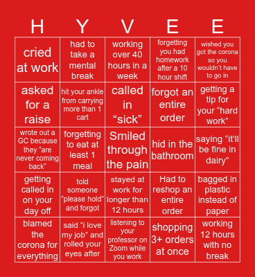 AISLES ONLINE BINGO Card